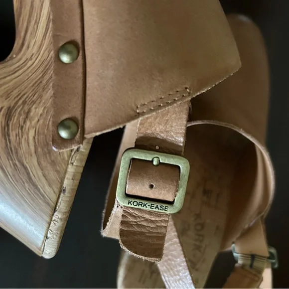 Kork-Ease Darby Tan Leather Studded Clog Heels - Picture 7 of 7